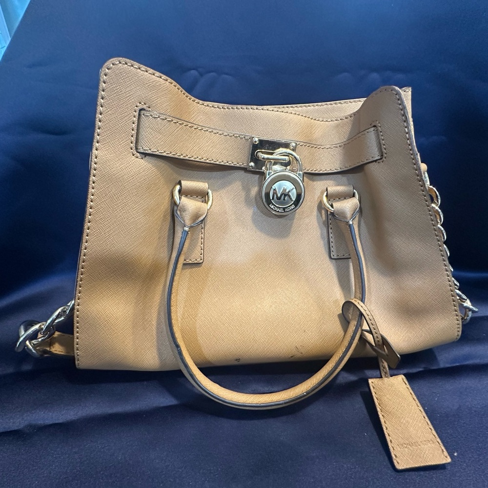 Michael Kors Tan Satchel with Silver Hardware